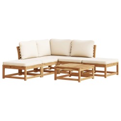vidaXL Juego de muebles jardín 6 pzas con cojines madera maciza acacia