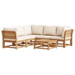 vidaXL Juego de muebles jardín 6 pzas con cojines madera maciza acacia