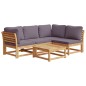 vidaXL Juego de muebles jardín 5 pzas con cojines madera maciza acacia vidaXL Juego de muebles jardín 5 pzas con cojines madera maciza acacia
