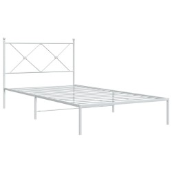 vidaXL Estructura de cama de metal con cabecero blanco 100x190 cm