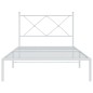 vidaXL Estructura de cama de metal con cabecero blanco 100x190 cm