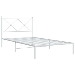 vidaXL Estructura de cama de metal con cabecero blanco 107x203 cm