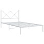 vidaXL Estructura de cama de metal con cabecero blanco 107x203 cm vidaXL Estructura de cama de metal con cabecero blanco 107x203 cm