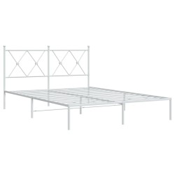 vidaXL Estructura de cama de metal con cabecero blanca 140x190 cm
