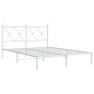 vidaXL Estructura de cama de metal con cabecero blanca 140x190 cm vidaXL Estructura de cama de metal con cabecero blanca 140x190 cm