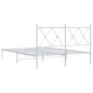 vidaXL Estructura de cama de metal con cabecero blanca 140x190 cm vidaXL Estructura de cama de metal con cabecero blanca 140x190 cm