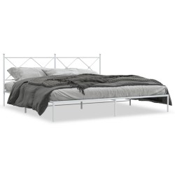 vidaXL Estructura de cama con cabecero metal blanca 200x200 cm