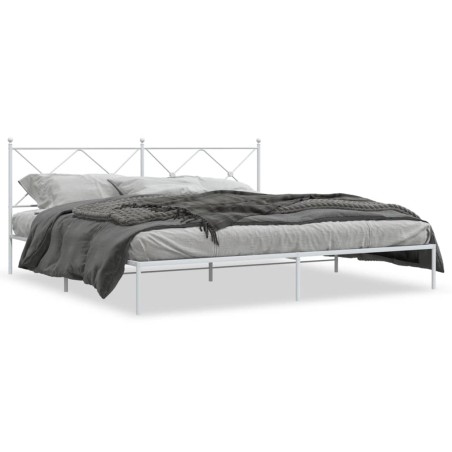 vidaXL Estructura de cama con cabecero metal blanca 200x200 cm