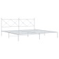 vidaXL Estructura de cama con cabecero metal blanca 200x200 cm vidaXL Estructura de cama con cabecero metal blanca 200x200 cm