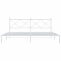 vidaXL Estructura de cama con cabecero metal blanca 200x200 cm vidaXL Estructura de cama con cabecero metal blanca 200x200 cm