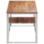 vidaXL Mesa de centro acero inoxidable y madera maciza acacia plateado vidaXL Mesa de centro acero inoxidable y madera maciza acacia plateado