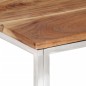 vidaXL Mesa de centro acero inoxidable y madera maciza acacia plateado vidaXL Mesa de centro acero inoxidable y madera maciza acacia plateado