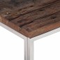 vidaXL Mesa de centro acero inoxidable madera maciza traviesa plateado vidaXL Mesa de centro acero inoxidable madera maciza traviesa plateado