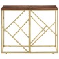vidaXL Mesa consola acero inoxidable madera maciza traviesa dorado vidaXL Mesa consola acero inoxidable madera maciza traviesa dorado