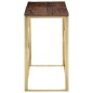 vidaXL Mesa consola acero inoxidable madera maciza traviesa dorado vidaXL Mesa consola acero inoxidable madera maciza traviesa dorado