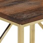 vidaXL Mesa consola acero inoxidable madera maciza traviesa dorado vidaXL Mesa consola acero inoxidable madera maciza traviesa dorado