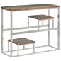 vidaXL Mesa consola acero inoxidable madera maciza reciclada plateada vidaXL Mesa consola acero inoxidable madera maciza reciclada plateada