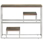 vidaXL Mesa consola acero inoxidable madera maciza reciclada plateada vidaXL Mesa consola acero inoxidable madera maciza reciclada plateada