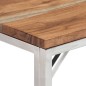 vidaXL Mesa consola acero inoxidable y madera maciza acacia plateada vidaXL Mesa consola acero inoxidable y madera maciza acacia plateada