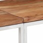 vidaXL Mesa consola acero inoxidable y madera maciza acacia plateada vidaXL Mesa consola acero inoxidable y madera maciza acacia plateada