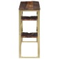 vidaXL Mesa consola acero inoxidable madera maciza traviesa dorado vidaXL Mesa consola acero inoxidable madera maciza traviesa dorado