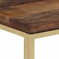 vidaXL Mesa consola acero inoxidable madera maciza traviesa dorado vidaXL Mesa consola acero inoxidable madera maciza traviesa dorado