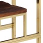 vidaXL Mesa consola acero inoxidable madera maciza traviesa dorado vidaXL Mesa consola acero inoxidable madera maciza traviesa dorado