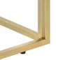 vidaXL Mesa consola acero inoxidable madera maciza traviesa dorado vidaXL Mesa consola acero inoxidable madera maciza traviesa dorado