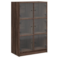 vidaXL Aparador alto con puertas madera roble marrón 68x37x109 cm