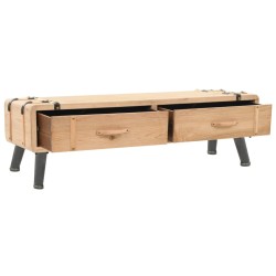vidaXL Mueble de TV madera maciza de abeto 110x33x35 cm