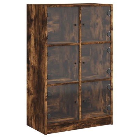 vidaXL Aparador alto con puertas madera roble ahumado 68x37x109 cm