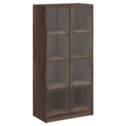 vidaXL Aparador alto con puertas madera roble marrón 68x37x142 cm