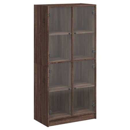 vidaXL Aparador alto con puertas madera roble marrón 68x37x142 cm