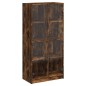 vidaXL Aparador alto con puertas madera roble ahumado 68x37x142 cm vidaXL Aparador alto con puertas madera roble ahumado 68x37x142 cm