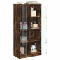 vidaXL Aparador alto con puertas madera roble ahumado 68x37x142 cm vidaXL Aparador alto con puertas madera roble ahumado 68x37x142 cm