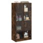 vidaXL Aparador alto con puertas madera roble ahumado 68x37x142 cm vidaXL Aparador alto con puertas madera roble ahumado 68x37x142 cm