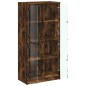 vidaXL Aparador alto con puertas madera roble ahumado 68x37x142 cm vidaXL Aparador alto con puertas madera roble ahumado 68x37x142 cm