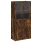 vidaXL Aparador alto con puertas madera roble ahumado 68x37x142 cm vidaXL Aparador alto con puertas madera roble ahumado 68x37x142 cm