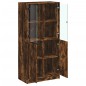 vidaXL Aparador alto con puertas madera roble ahumado 68x37x142 cm vidaXL Aparador alto con puertas madera roble ahumado 68x37x142 cm
