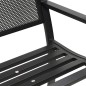 vidaXL Banco de jardín de acero negro 119 cm vidaXL Banco de jardín de acero negro 119 cm