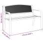 vidaXL Banco de jardín de acero negro 119 cm vidaXL Banco de jardín de acero negro 119 cm