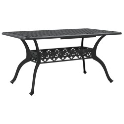 vidaXL Mesa de jardín aluminio fundido negro 150x90x72 cm