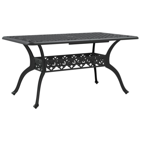 vidaXL Mesa de jardín aluminio fundido negro 150x90x72 cm