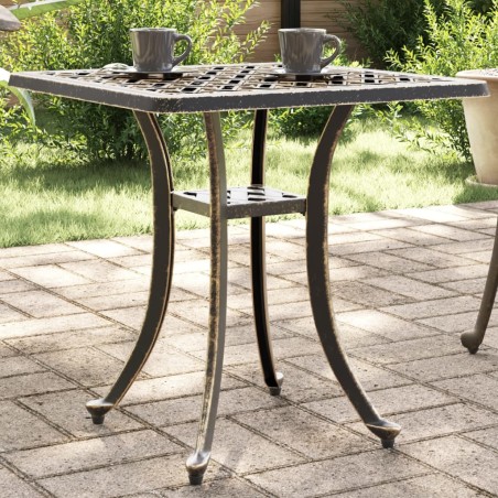 vidaXL Mesa de jardín aluminio fundido bronce 53x53x53 cm
