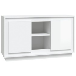 vidaXL Aparador de madera contrachapada blanco brillante 102x35x60 cm