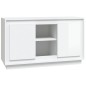 vidaXL Aparador de madera contrachapada blanco brillante 102x35x60 cm vidaXL Aparador de madera contrachapada blanco brillante 102x35x60 cm