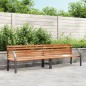 vidaXL Banco de jardín madera acero con recubrimiento en polvo marrón vidaXL Banco de jardín madera acero con recubrimiento en polvo marrón