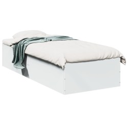 vidaXL Estructura de cama madera de ingeniería blanca 75x190 cm