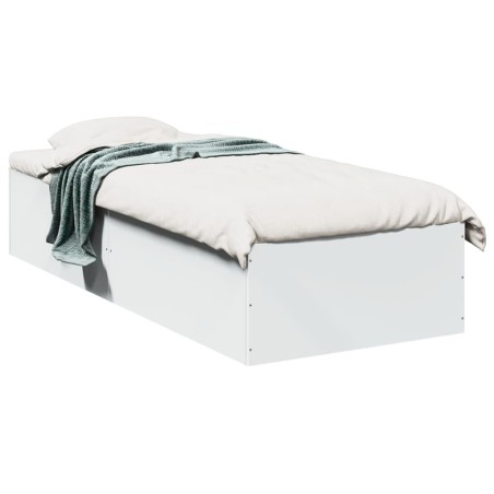 vidaXL Estructura de cama madera de ingeniería blanca 75x190 cm