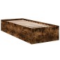 vidaXL Estructura de cama madera de ingeniería roble humo 75x190 cm